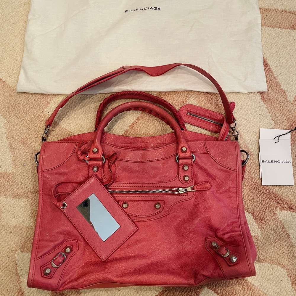 Balenciaga Giant 21 City Handbag with Silver Hardware Rose